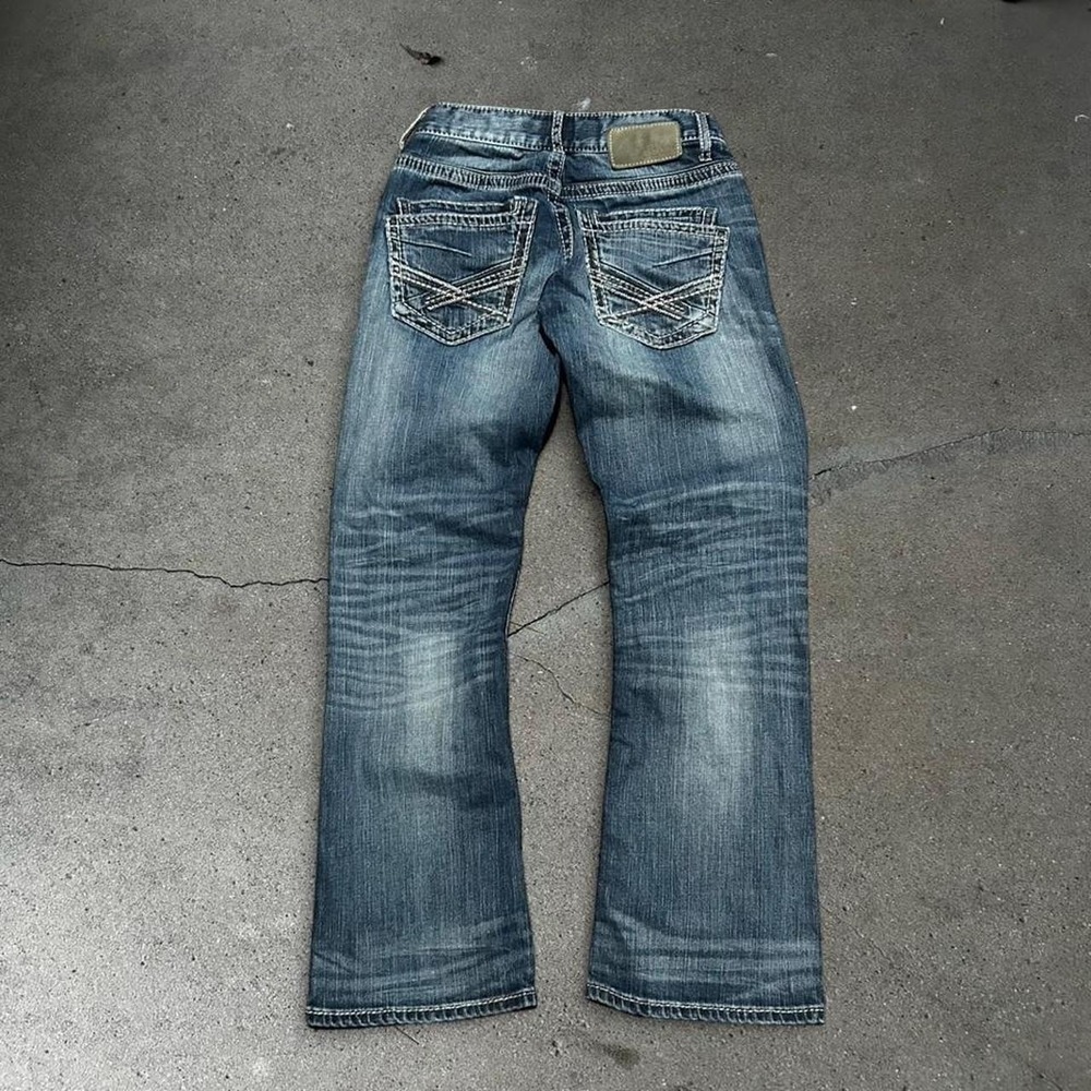 Y2K women's BKE Aiden low rise bootcut grunge denim jeans pants Size 26s